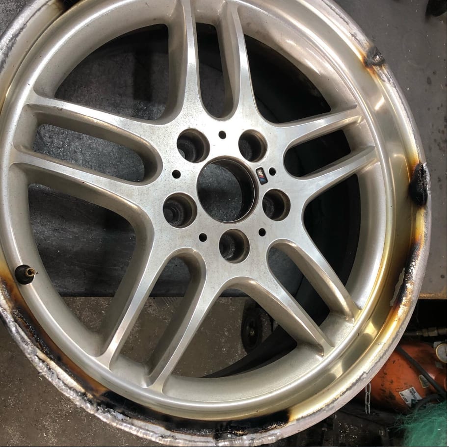 BMW welded lip after severe damage